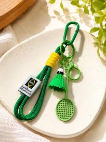 1pc,5 Colors Unisex Badminton Bag Charm, Racket & Shuttlecock Keychain, Sports Pendant For Badminton Lovers, Backpack & Handbag Accessory - Multicolor - View 5