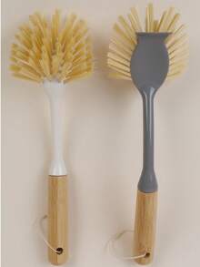 Bamboo Long Handle Kitchen Dish Brush, Suitable For Sink, Stove, Cookware And Non-Stick Pans, Soft Bristle Household Brush, Suitable For Daily Dishwashing, Grease Removal And Countertop Cleaning, Practical Kitchen Cleaning Tool, Suitable For Home Cooks, Families And Holiday Use - Cleaning Brush - View 10