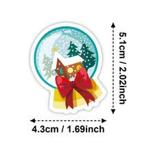 50pcs Cartoon Christmas Element Paper Labels Doodle Stickers, Suitable For Teachers, Parents, Classroom Learning Rewards, Gift Labels, Envelope Seals, Office Gift Packaging Stationery Stickers - Multicolor - View 2