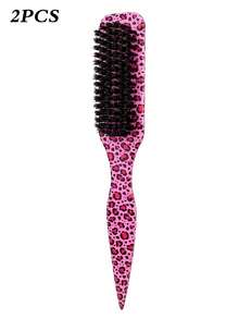 1pc Multi-Color Unisex Boar Bristle Smoothing Back Comb, Beard Brush, Frizz-Smoothing Edge Control Comb, Volumizing Wooden Handle Comb, Detangling Comb, Hairline Control Comb, Slip-Away Comb, Plastic Hair Comb, Create Smooth Ponytail And Bun - With Wide Tail Back Comb And Detangling Comb, Convenient For Parting, Styling, Polishing And Smoothing Hair, Create Smooth Frizz-Free Hairstyle - Multicolor - View 17