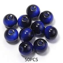 50顆 8mm 仿虎眼石圓珠，光滑表面直孔玻璃珠，多種自然色系，高品質 DIY 珠寶手工材料，適用於手工手鍊、項鍊、串珠工藝與配件 - 仿虎眼石 - 查看 14