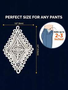 Handmade Waistband Extender - Adjustable, Washable, Suitable For Large Waist, Exquisite Embroidery Design, Easy To Install, Comfortable To Wear, Shaping Underwear, Waist Adjuster, Handmade Lace Decoration, High-Quality Elastic Waistband Extender - Adjustable Button Extender, Handmade Exquisite Stitched Waistband Extender, Suitable For Maternity Pants And Casual Pants. - A - View 9
