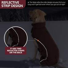 Winter Dog Coat, Windproof Reflective Fleece‑Lined Turtleneck Pet Jacket, Adjustable Hook & Loop Warm Cold Weather Vest For Medium Large Dogs Outdoor - Multicolor - View 6