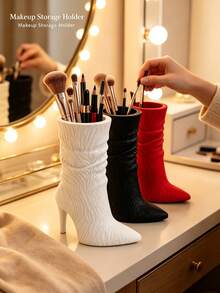 High Heel Boot Shaped Storage Box, 3D Printed Cute Toothbrush Holder, Makeup Brush Holder, Unique Stationery Organizer, INS Style Desk Decor, Fun Pen Holder - Multicolor - View 1