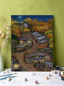DIY Autumn Village Night View (Frameless Or Framed 8x12 / 16x20 Inches) Paint By Numbers Kit(Acrylic) Arts & Crafts For Adult Beginners, Home Wall Decor, And Creative Holiday Gifts For Everyone - Sets - View 5