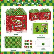 The Grinch 24pcs Green Monster Holiday Gift Bags & Greeting Cards Decorative Paper - Multicolor - View 4