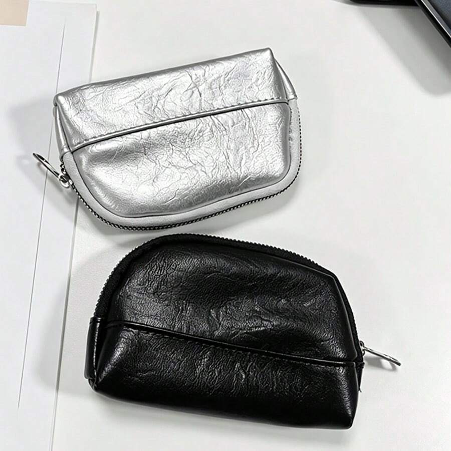 New Silver Shell Shaped Small Bag, High-Value Portable Card Holder Coin Purse, Universal Everyday Carry Small Bag - Multicolor - View 1