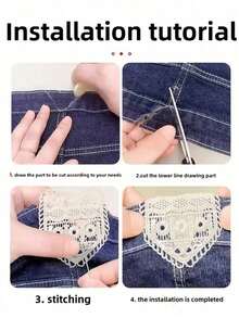 Handmade Waistband Extender - Adjustable, Washable, Suitable For Large Waist, Exquisite Embroidery Design, Easy To Install, Comfortable To Wear, Shaping Underwear, Waist Adjuster, Handmade Lace Decoration, High-Quality Elastic Waistband Extender - Adjustable Button Extender, Handmade Exquisite Stitched Waistband Extender, Suitable For Maternity Pants And Casual Pants. - A - View 8