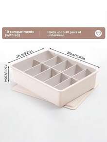 1pc Home Use Lidded Underwear & Socks Divider Storage Box, Cosmetic Storage Box, Wardrobe Storage Box, Underwear & Socks Compartment Storage Box, Miscellaneous Storage Box, Travel Essentials, Room Decor - View 4