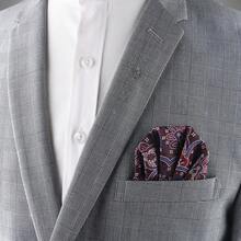ZONFAZ 1 Buah Sapu Tangan Saku Pria Motif Paisley dengan Sisipan Lurus (Versi Tebal), Sapu Tangan Saku Longgar untuk Pengantin Pria, Pengiring Pengantin, dan MC Jas Tuxedo - MultiWarna - View 4