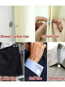Magnetic Curtain Clips No-Drill Installation Curtain Fixing Clips Home Window Decor Accessories Magnetic Curtain Nails Set, Paired With Round Adhesive Pads For Secure Fixing Of Fabric Curtains, Easy To Install And Remove Without Damaging Fabric, Compatible With Multiple Curtain Styles, Large Capacity Combination Pack To Meet Whole House Curtain Decoration And Fixing Needs - A - View 9