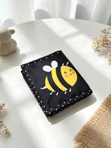 BBSKY 1pc Black & White High Contrast Cloth Book For Baby Boys & Girls, Soft Foldable Cloth Book Toy With Built-In Squeaker, Early Visual Stimulation Sensory Interactive Toy, Suitable As Newborn Baby Gift - Multicolor - View 2