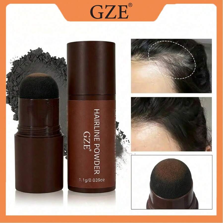 GZE Hairline Filler Stick, Hair Shadow Sponge Pen, For Covering Gray Hair Roots, Enhancing Hair Volume And Concealing Sparse Hair, Strong Coverage, Perfect Fit To Hair Roots, Creating Flawless Hairline - Black - View 1