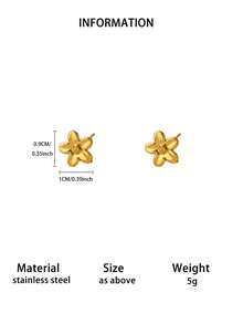 1Pair Elegant Stainless Steel Bloom Flower Earrings For Women Gold Color New Style Flower Earring Jewelry Wedding Her Gift Punk - Gold - View 11