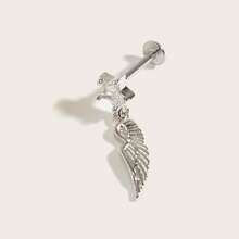 1pc Fashion Exquisite Diamond Wing Pendant Stainless Steel Stud Earrings Suitable For Women Daily Wear - Wing - View 6