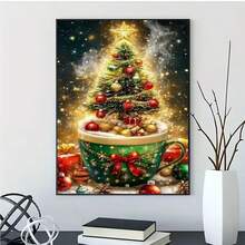 1 Buah Kit Lukisan Berlian 5D DIY Pola Pohon Natal - Seni Mosaik Bor Penuh Bulat, Dekorasi Dinding Rumah, Tanpa Bingkai - Tanpa Bingkai - View 2