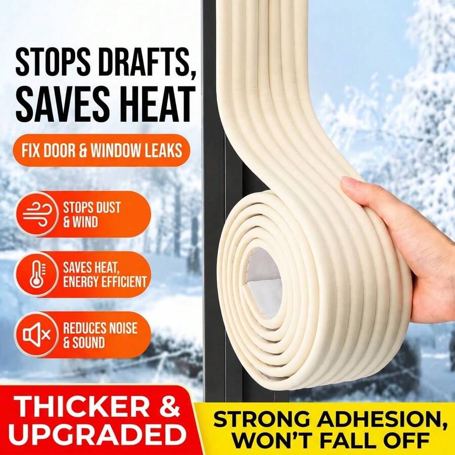 1/2m W-Shaped Self-Adhesive Door And Window Sealing Strip, Multi-Color Rubber Plastic Elastic Sealing Strip With Back Adhesive, Easy To Apply, Windproof And Dustproof For Door And Window Gaps, Winter Cold Protection, Heat Insulation, Noise Reduction And Anti-Collision Home Gap Sealing Accessory - Winter Window and Door Weather Stripping - View 1