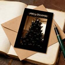 1 Unique Gothic Style Cat Christmas Card With Envelope - Perfect For Holiday Celebrations, Santa Greetings And Gifts For Family, Friends And Colleagues G9BQ - Sets - View 5