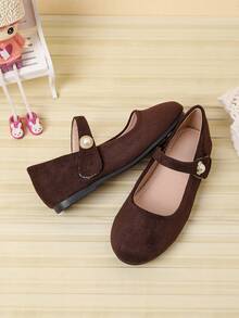 Beautiful Girls Spring/Summer Round Toe Vacation Style Children's Shoes - Brown - View 5