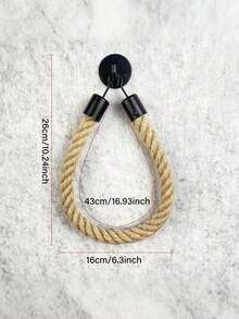 Jute Rope Toilet Paper Holder, Bathroom Tissue Rack, Drill-Free Wall Mount Design, Can Hang Face Towels And Hand Towels, Handmade Toilet Paper Storage, Home And Commercial Use, Office Kitchen Bathroom Decor Accessories, Apartment Essentials - Multicolor - View 12