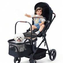 This Multi-functional Stroller, Shipped From The EU, Combines Baby and Pet Functions; It Is Detachable and Can Also Be Used As A Standalone Stroller. - P601-schwarz - Übersicht 7
