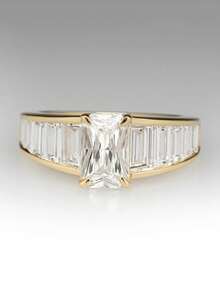 1pc Elegant Cubic Zirconia Ring, Women's Wedding Anniversary Accessory Gift - 1# - View 3