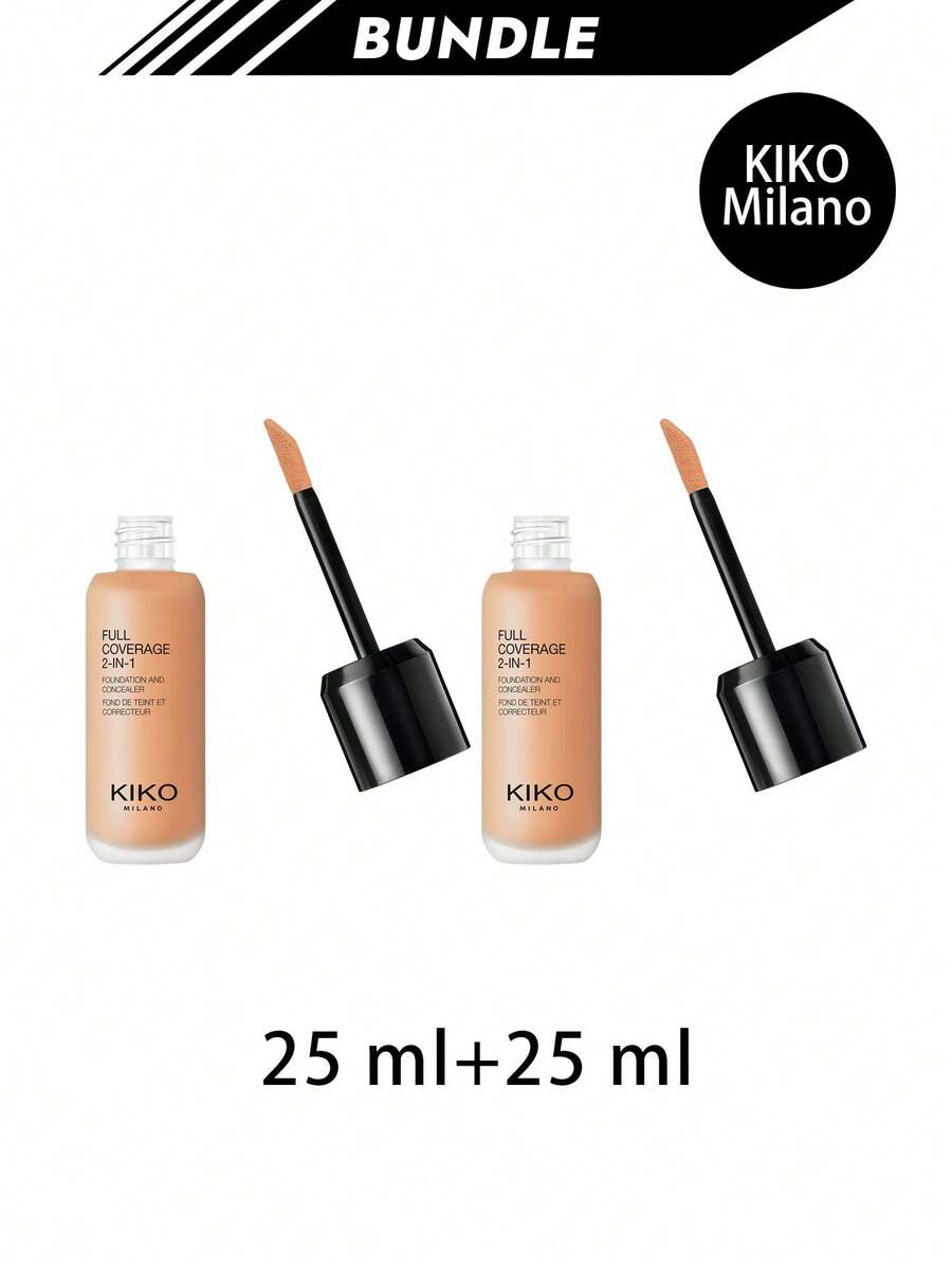 KIKO Milano [حزمة] كريم أساس ومصحح عيوب 2 في 1 تغطية كاملة WB30 بيج دافئ 25 مل * 2 - WB30 بيج دافئ - مشاهدة 1