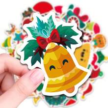 50pcs Cartoon Christmas Element Paper Labels Doodle Stickers, Suitable For Teachers, Parents, Classroom Learning Rewards, Gift Labels, Envelope Seals, Office Gift Packaging Stationery Stickers - Multicolor - View 6