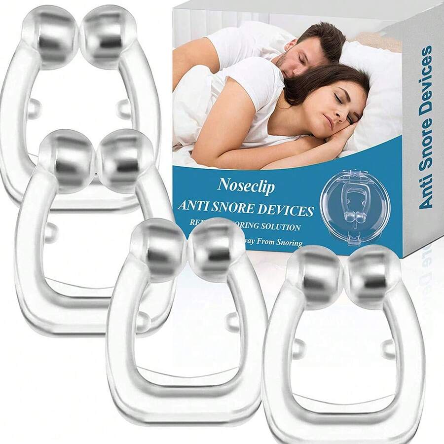 4pcs Magnetic Silicone Anti-Snoring Device, Anti-Snoring Aid, Sleep And Snoring Relief Tool, Nose Relaxation Tool - 4-piece Set - View 1