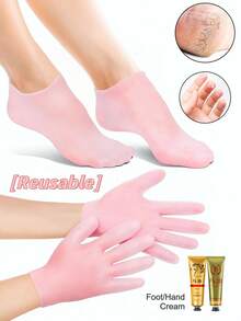 Silicone Moisturizing Foot Socks, Effective Foot Care, Prevent Heel Cracking, Remove Dead Skin, Elastic Foot Socks, All-Day Hydration, Prevent Dryness, Odorless, Easy To Put On And Take Off, Soft And Comfortable Material - Multicolor - View 11