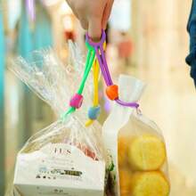 Random Color Food Bag Clips, Food Bag Sealing Strips, Reusable Adjustable Sealing Clips, Suitable For Various Plastic Bags, Wire Sealing Bags And Snack Bags, Silicone Food Bag Sealing Strips, Storage And Organization Supplies - Multiple Styles - View 7