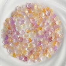 120pcs AB Coated Sakura Flower Acrylic Flower Pieces For DIY Bracelet Phone Charm Keychain Craft Supplies - Multicolor - View 10