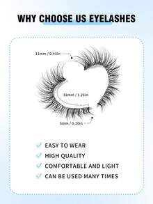 6 Pairs Cat Eye False Eyelashes - Lightweight & Fluffy Faux Mink Lashes, Transparent Lash Band, Natural Look, Reusable, Suitable For Beginners - Black - View 5