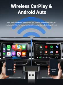 XUDA 2in1 Wireless CarPlay & Android Auto Adapter – USB-C ,Supports Wireless Connectivity; Compatible With IOS 10+ And Android 11+ ,Enhances The In-Car Entertainment Experience – Cable-Free, Easy Setup, Superior Audio Output, And Stable Transmission. - A - View 4