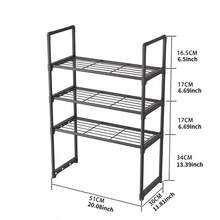 Multifunctional Kitchen Storage Rack, Microwave Oven Countertop Organizer, Thickened Steel Tube Sturdy Load-Bearing, Hollow Ventilation & Drainage Design, With Handrail For Easy Access, Minimalist Multi-Layer Storage Shelf, Oven Cookware & Seasoning Bottle Organizer, Home Kitchen Countertop Storage Rack - Multicolor - View 8