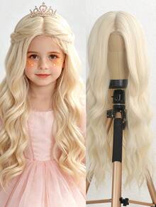 Children's Colorful U-Shaped Lace Long Curly Wig, Natural Texture Synthetic Hair, Daily Role Play, Heat Resistant - Multicolor - View 13