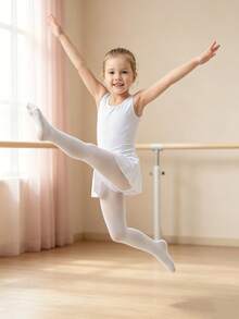 5 Pairs Girls White Dance Tights, High Elasticity Breathable Children Ballet Practice Socks, Durable Anti-Pilling Snag-Resistant, Reinforced Crotch No Sagging, Suitable For Dance Exams And Performances, Soft Skin-Friendly, Girls Daily Wear With Skirts And Pants - White - View 7