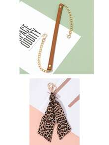 1pc Gold Metal Chain With Black Shoulder Strap, Fashionable And Versatile, Suitable For DIY Handbag And Shoulder Bag Accessories, Square Safety Buckle Design, Can Be Used As Wallet Strap Or For DIY Wallet Making - Multicolor - View 13