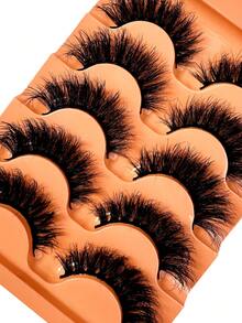 New DD Curl Cat Eye Thin Dense Mink False Eyelashes 5D Fluffy Short Natural Style 5 Pairs Strip Lashes - Black - View 11