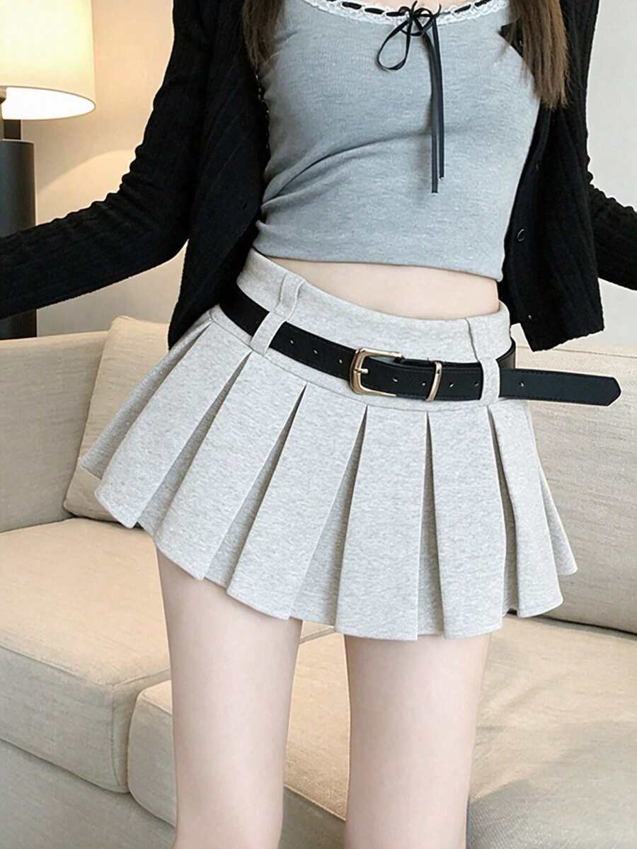 Sexy High Waist Pleated Skirt For Women, Autumn/Winter Slimming Anti-Exposure A-Line Short Skort