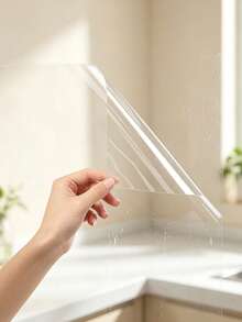 Self-Adhesive Transparent Wall Protection Film, Kitchen Oil-Proof, Waterproof And Oil-Proof Peel And Stick Splash Guard Film, Suitable For Wall And Cabinet Protection, Heat-Resistant Sticker, Transparent Tile Wall Decal - Multicolor - View 3