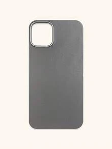 1pc 4-Color Optional Solid Color Lychee Texture Faux Leather Large Window Phone Case, Ins Premium Minimalist Business Solid Color Leather Texture, A Classic Black / B Beige White / C Premium Gray / D Caramel Brown, Faux Leather Matte Lens Raised Full Coverage Anti-Drop Soft Shell, Autumn/Winter Commute Versatile, Suitable For Personal Use And Gift; Compatible With IPhone Case & Galaxy Case, Compatible With IPhone 17 - Multicolor - View 16