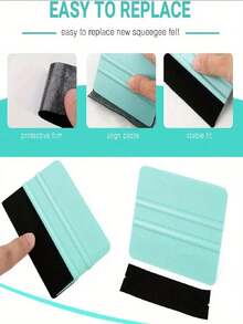 1/2pcs Felt Edge Squeegee Car Window Film Application Tool, Vinyl Film Application Tool Set, Car Window Film Application Tool Kit, Car Straight Edge Squeegee Tool, Suitable For All Vinyl Films, Car Window Film - Multicolor - View 7