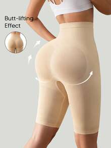 Women's High Waist Tummy Control Butt Lifting Shaping Fitness Leggings - Apricot - View 2