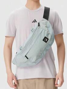 Adidas Minimalist Large Capacity Crossbody Bag Waist Bag Solid Color Versatile Portable Basic Style Unisex Couple Style Wonder Light Grey Green - Wonder Light Grey-green - View 1