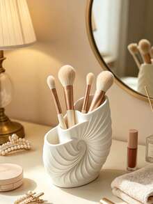 Stylish Conch Spiral Toothbrush Holder, Creative Conch Spiral Storage Box, Three-Compartment Wash Cup Storage Box, Desktop Storage Rack, Multi-Functional Storage Rack.Suitable For Use In Bathrooms, Bedrooms, Offices, And Other Settings. - Multicolor - View 4