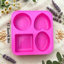 1pc Silicone Soap Mold, Silicone Circle, Square, Oval And Heart Shape Soap Making Mould For DIY Handmade Soap, Candle, Bath Bomb, Homemade Craft Making Supplies - Mold - View 12