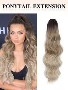 nimoki 24 Inch Clip-In Ponytail Hair Extension, Heat-Resistant Fiber, Suitable For Girls And Women, Party And Daily Use (Beige Gradient) - Beige Ombre - View 1