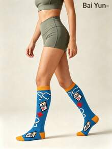 1/3 Pairs Men Women Elastic Pressure Compression Socks, New Fall Styles Women, Swelling Varicose Relief, Fall Style For Flight Hiking Running - Multicolor - View 5