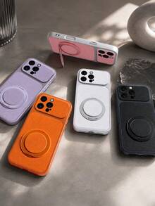 MewTrek Ốp điện thoại bằng da PU cao cấp vân vải, có giá đỡ nam châm, lỗ camera lớn, bảo vệ toàn diện chống sốc và chống rơi, tương thích với iPhone, Galaxy, Honor, Reno, MOTO. - trái cam - Xem 9